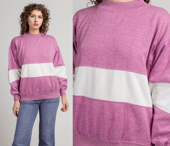 pink and white striped sweatshirt