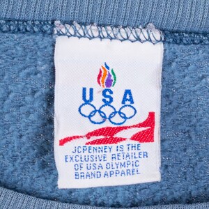 90s Plain Blue USA Olympics Sweatshirt Unisex Small Vintage Crew Neck Grunge Pullover image 5