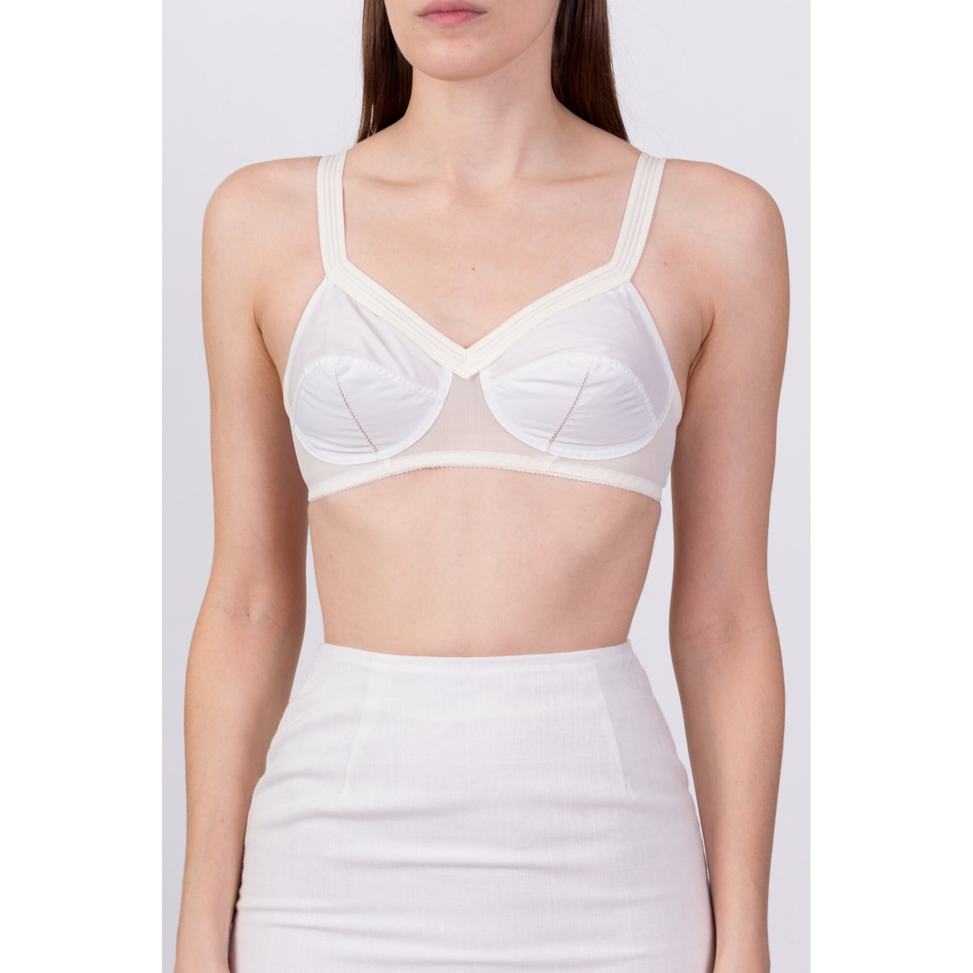 60s 70s White Cotton Bullet Bra 32B / 30C Vintage Pin up Etsy Australia