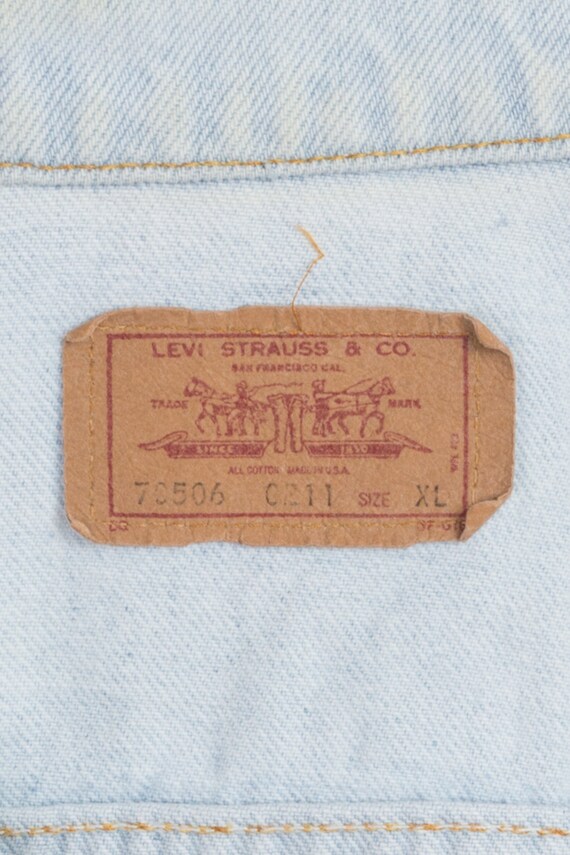 80s Levi's Denim Patch Vest Men's Large, Women's … - image 7
