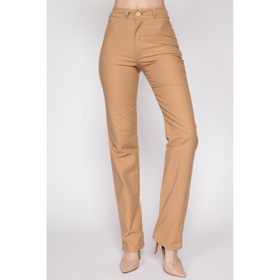 XS 70s Tan High Waisted Pants 24.5" | Retro Vinta… - image 3