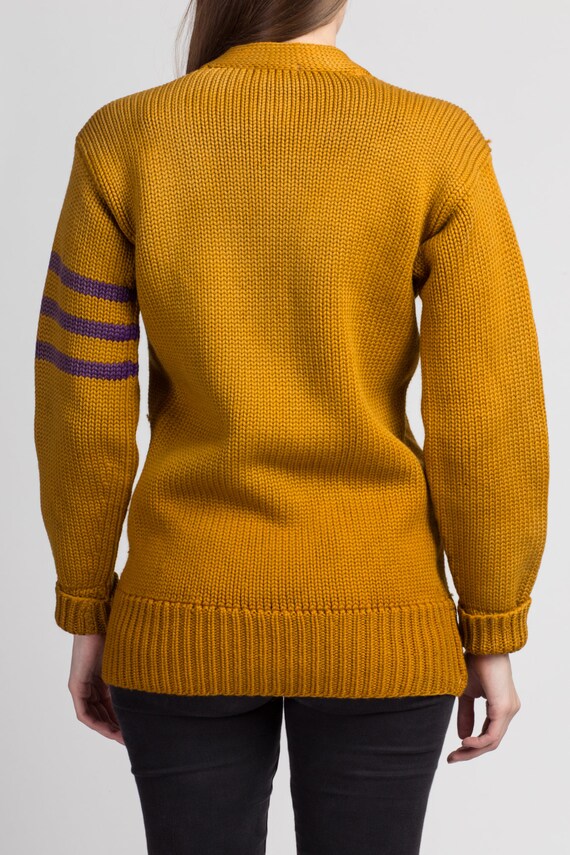XS 1930s Yellow Collegiate Varsity Sweater Men's … - image 5