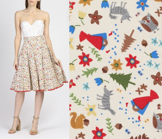 70s Little Red Riding Hood Skirt - Small | Vintage