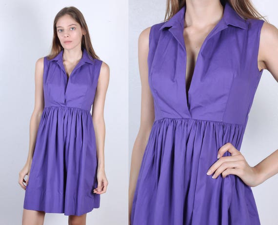 purple collared dress