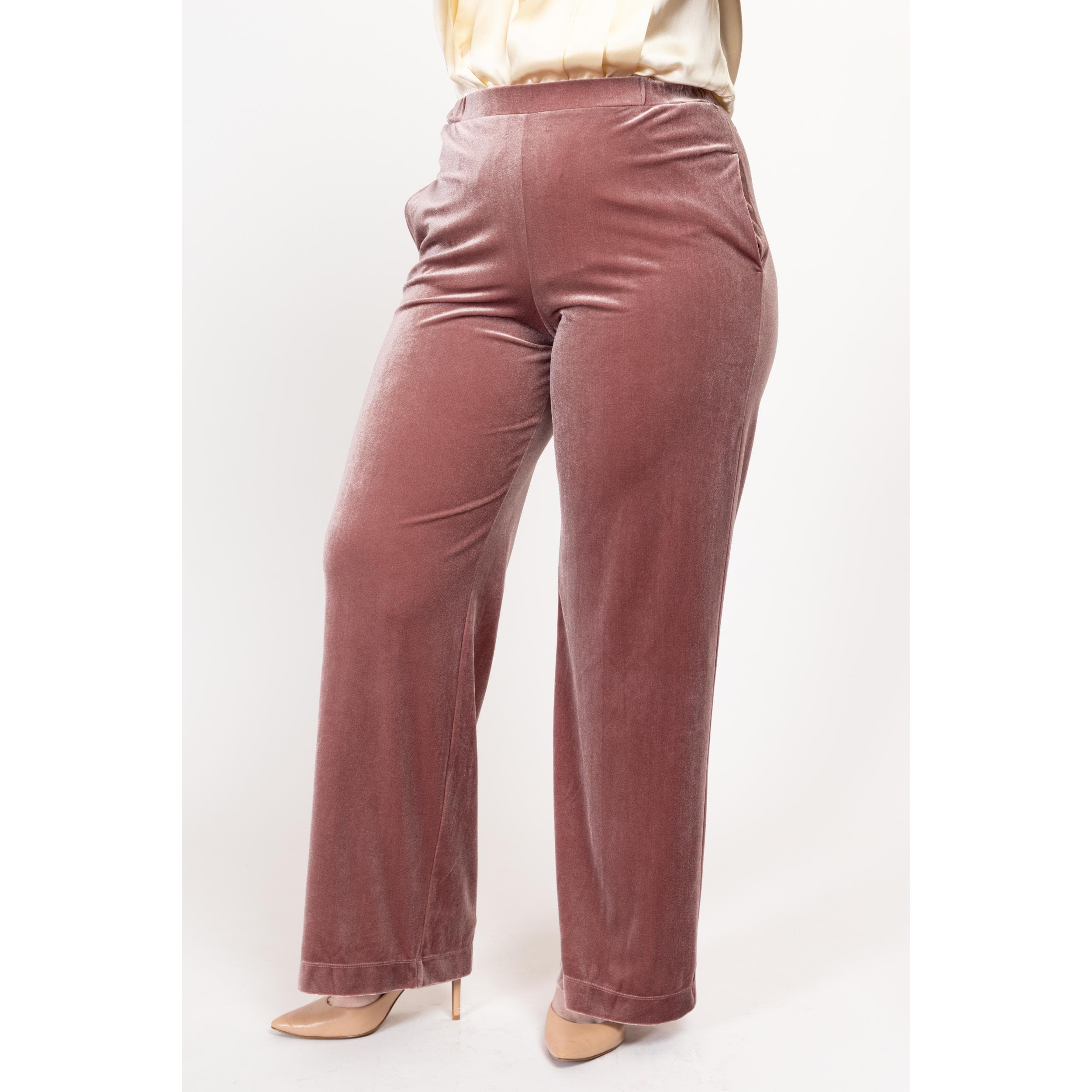Med-lrg Max Mara Leisure Dusty Rose Velvet Lounge Pants 26