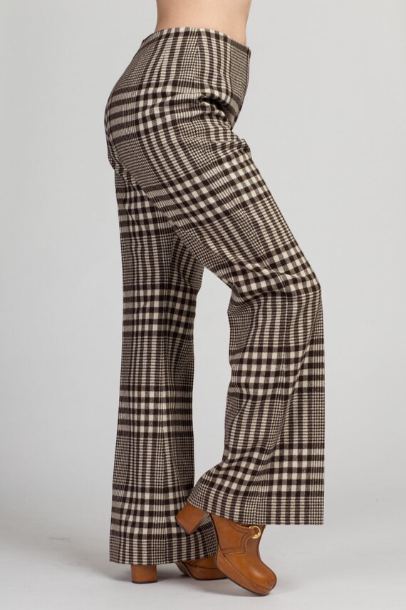 Small 70s Plaid High Waisted Pants Men's 29" | Vi… - image 4