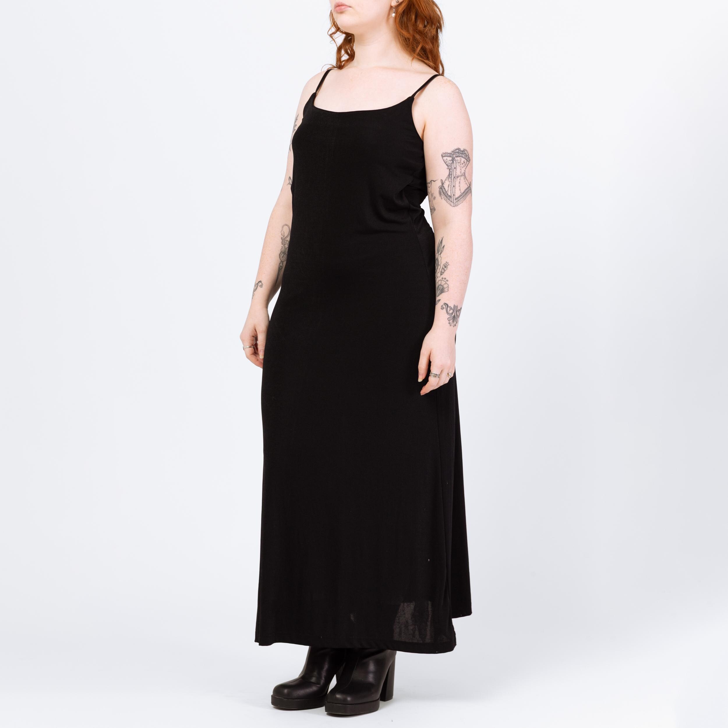 90s spaghetti strap dress with shirt underneath Slip Dress Over T-shirts: This 90s Trend Is Back! The Fashion Tag Blog