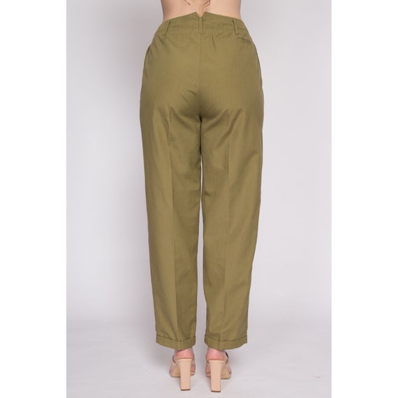 Medium 80s Olive High Waisted Trousers 28" | Vint… - image 5