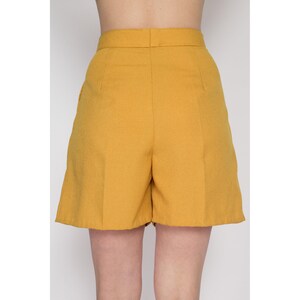 50's Mustard Yellow Textured High Waist Shorts