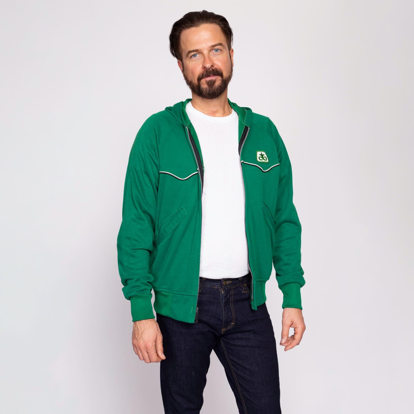 70s 80s Kelly Green Hoodie - Men's Medium | Vintage 70s 80s Kelly Green Hoodie - Men's Medium | Vintage