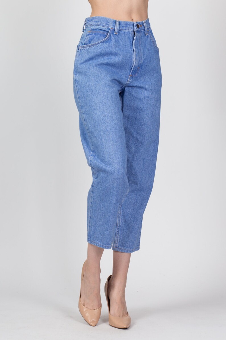 Petit jean taille haute Gitano des années 90 Petite 25,5 vintage Tapered Leg Short Inseam Bright Blue Mom Jeans image 3