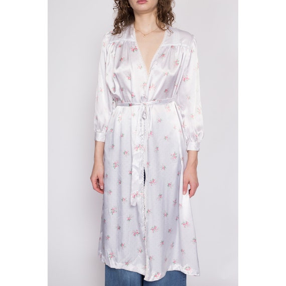 Buy 80s Dior Junior White Floral Satin Midi Robe Petite Small