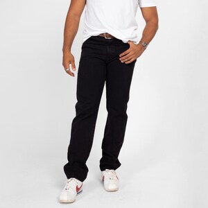 34x34 90s Black Straight Leg Jeans | Vintage Denim Menswear Dad Jeans