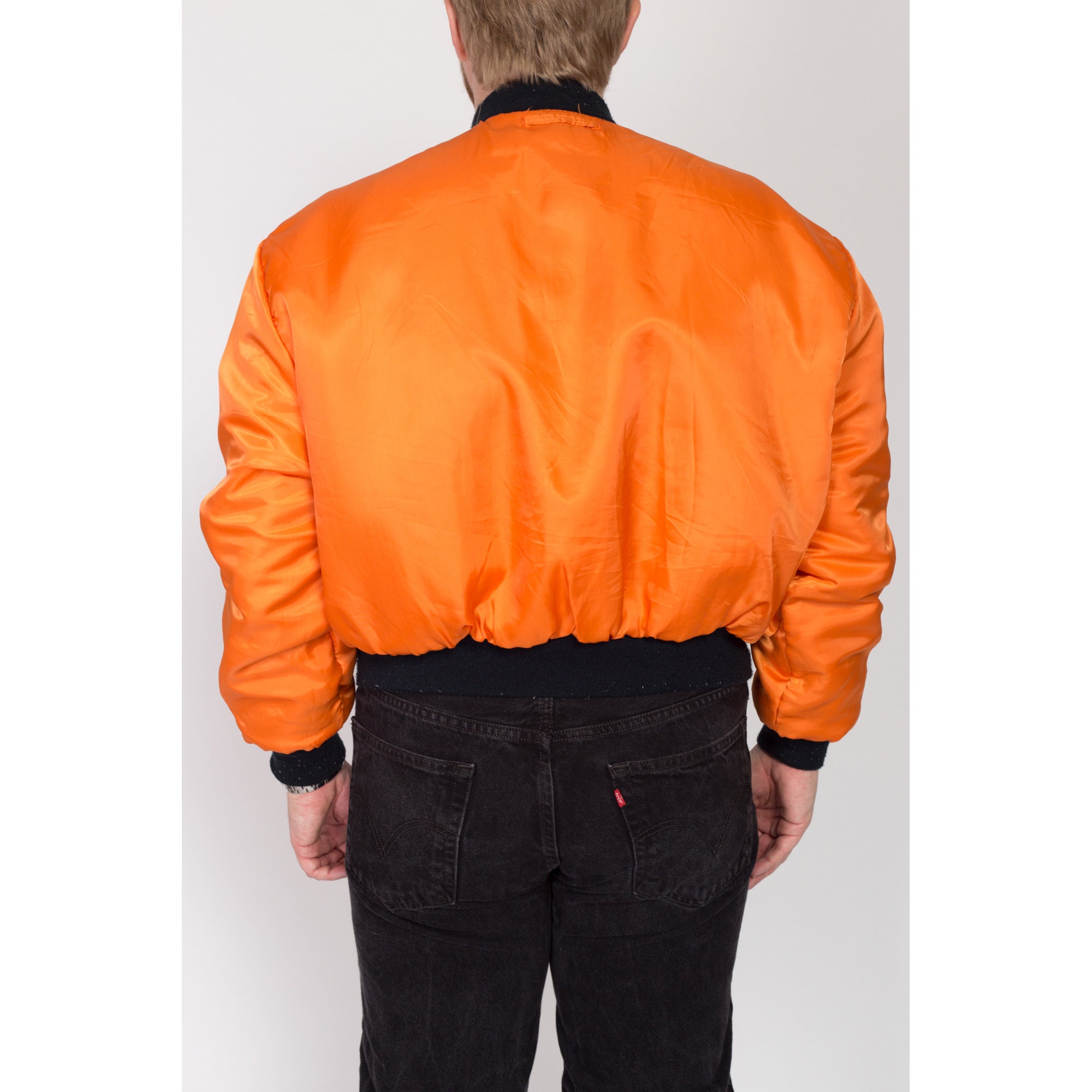 2X 90s MA-1 Reversible Bomber Flight Jacket | Vintage Navy