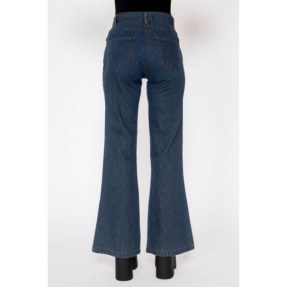 Petite XS 90s Dark Wash Denim Flared Jeans 25" | … - image 6
