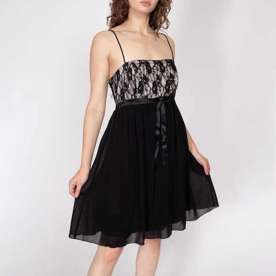 petite dresses spring Petite Cherie Puff Sleeve Lace-Up Back Dress Lace White S