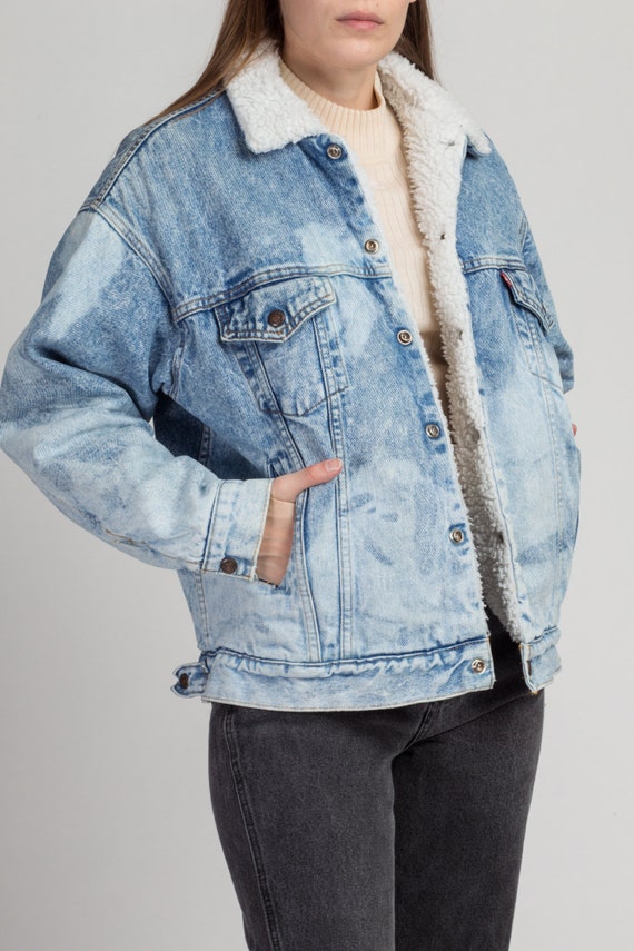 Medium Vintage Levi's Acid Wash Sherpa Jacket Men's … Gem