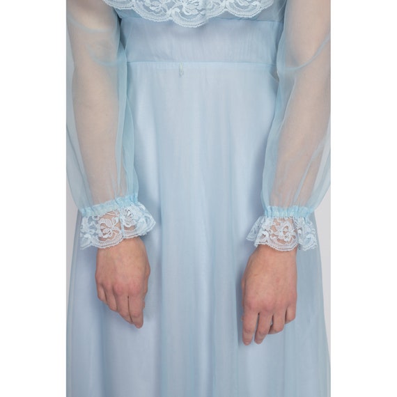 Small 70s Does Victorian Baby Blue Gown | Vintage… - image 7