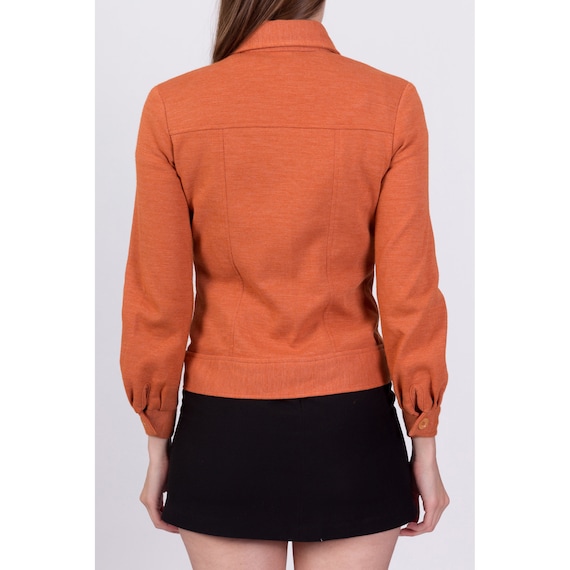 60s 70s Mod Orange Dog Ear Collar Shirt Jacket Extra … Gem