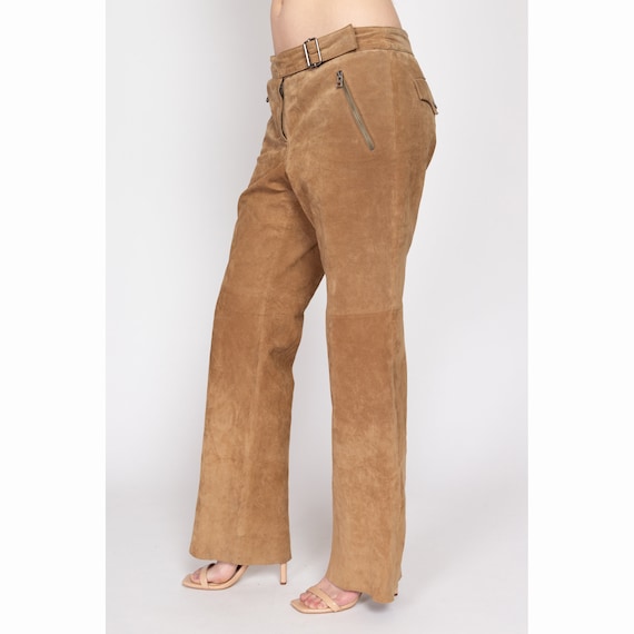 Medium 90s Tan Suede Western Trousers | Vintage M… - image 5