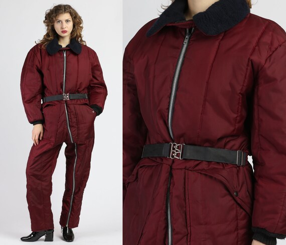 Vintage Maroon Jumpsuit / Etsy