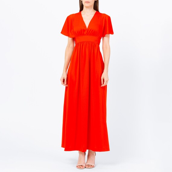 orange flutter sleeve dress Orange Floral Cotton Flutter Sleeve Dress - Mini Dresses