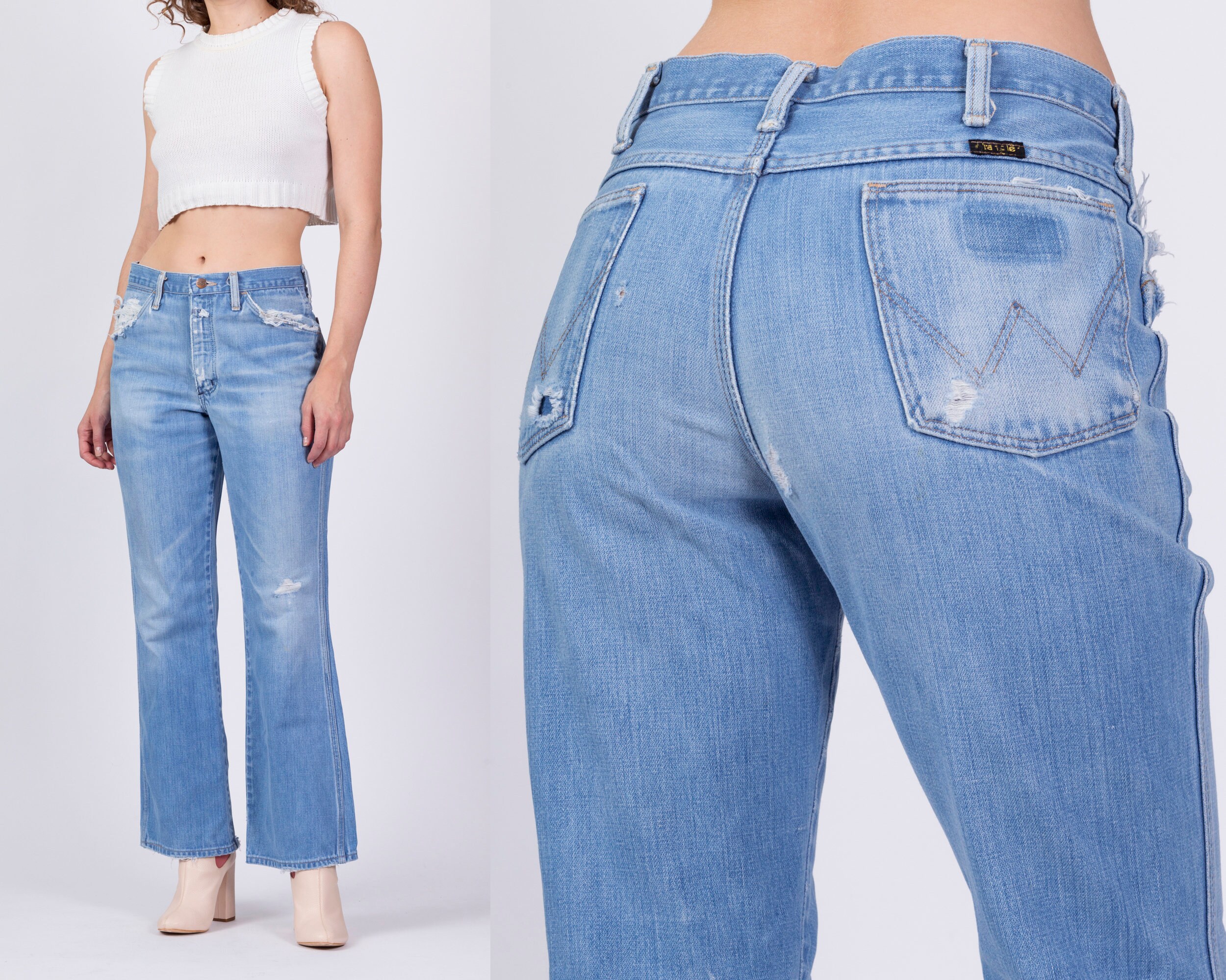 70s Wrangler Bootcut Jeans Men's Small, Women's Medium, 31 Waist
