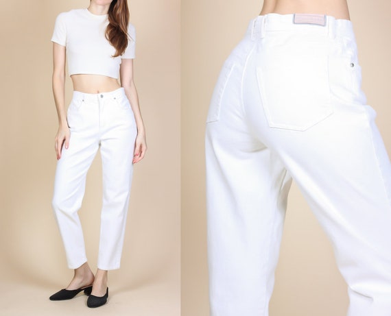 white mom jeans high waisted