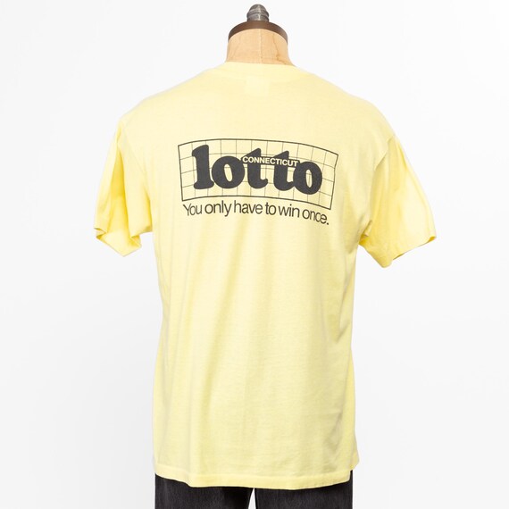 XL 90s Dream Play Win Lotto T Shirt | Vintage Light Yellow
