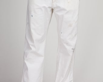 32 Waist 70s Dee Cee White Carpenter Pants Unisex Vintage 32 Waist 70s Dee Cee White Carpenter Pants Unisex Vintage