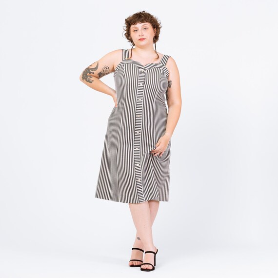 sweetheart sleeveless midi dress in stripe Sweetheart Sleeveless Midi Dress in Stripe