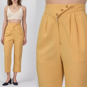 Vintage Yellow Asymmetrical High Waist 