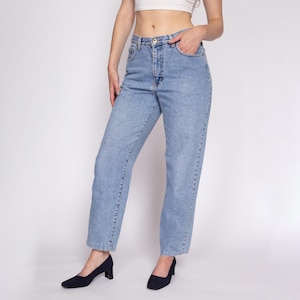 Mittelgroße 90s The Limited High Waisted Jeans 30&quot; | Vintage Tapered Leg Stonewash Denim Boyfriend Jeans