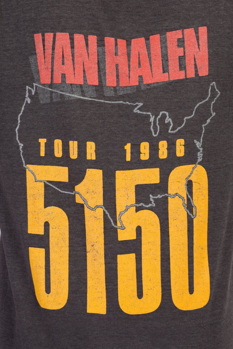 Medium Vintage 80s Van Halen 5150 Tour T Shirt Unisex 1986 Rare Graphic Collectible Rock Band Tee image 6