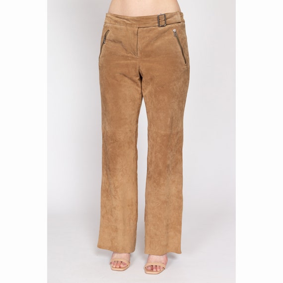 Medium 90s Tan Suede Western Trousers | Vintage M… - image 3