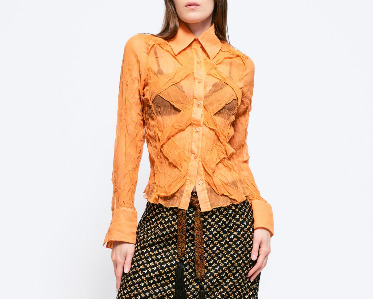 Sheer Crinkle Blouse - Etsy