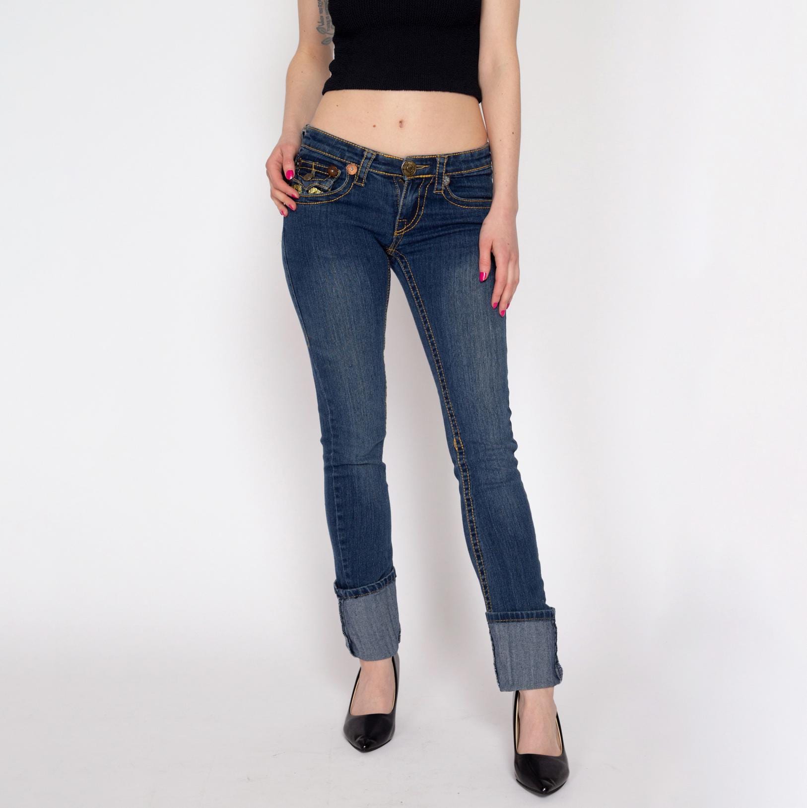 XXS Y2K True Religion Joey Super T Low Rise Jeans | Vintage 2000s