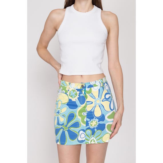 Vintage Y2K Bikini Bottom Floral Mini Skirt - XS … - image 3