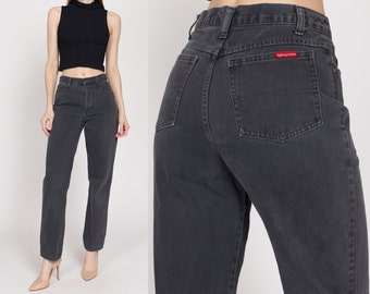 Small 90s Faded Black High Waisted Jeans 27" | Vintage Denim Mom Jeans