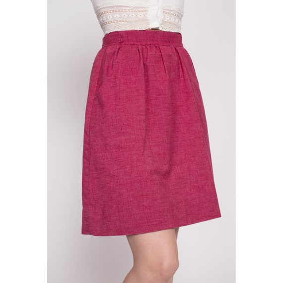 1960s Magenta Pink Mini Skirt Small | Vintage 60s… - image 3