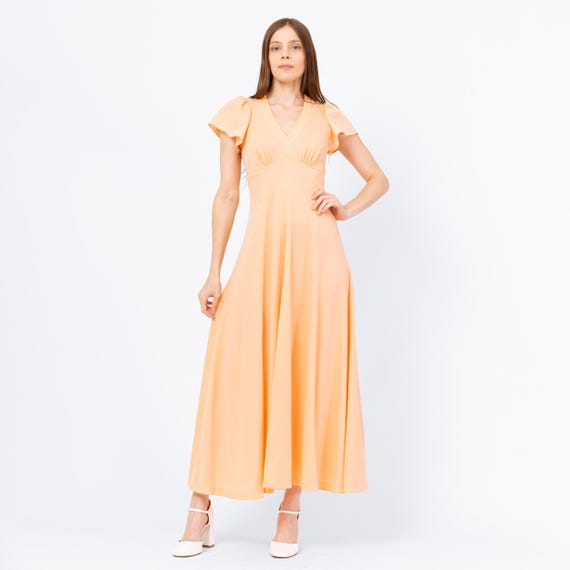 long empire waist bridesmaid dress with short flutter sleeves Emerald Suede Forever Flat EU 38.5/US 8 / Medium (B)