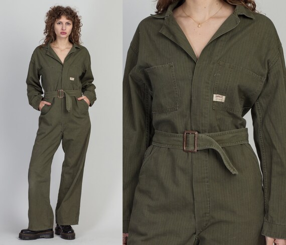 Vintage 1950s Belted Olive Drab 