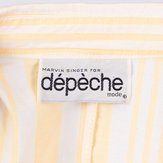 80s Yellow Striped Drop Waist Dress Large | Vinta… - image 7
