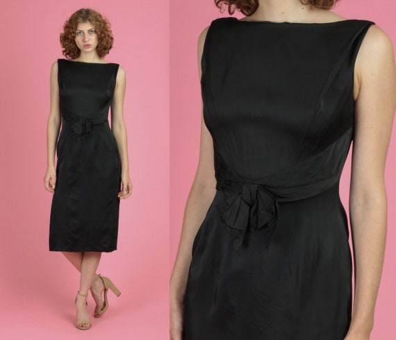 black satin wiggle dress