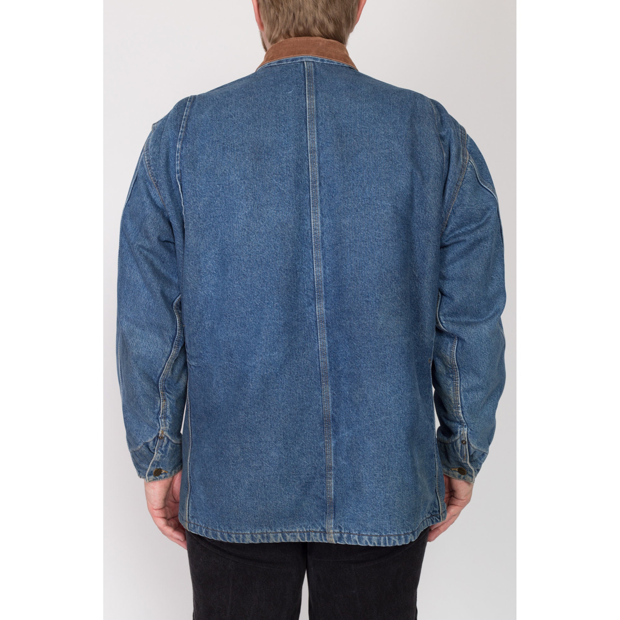 90s Carhartt Denim Blanket Lined Chore Coat - XL | Vintage
