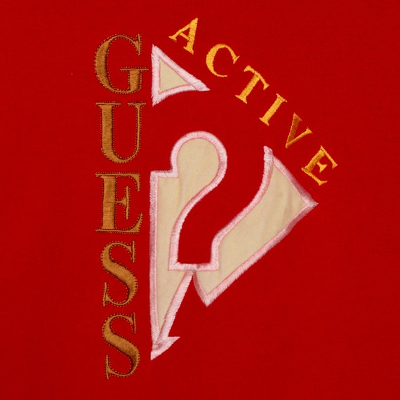 XL 90s Guess Active Red Sweatshirt | Vintage Stre… - image 2