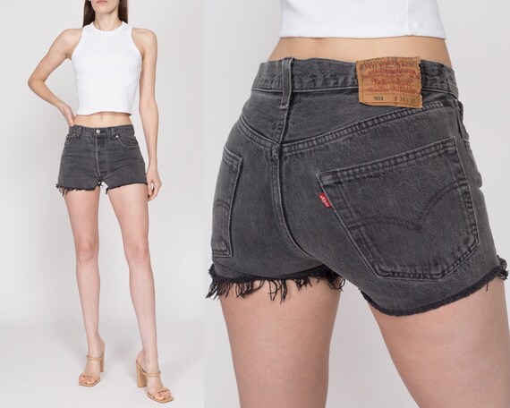 【VINTAGE】90s Levi's Black 501 Cut off 90s Levis 501 Black Cut off Jean Shorts - Small | Vintage Levi's