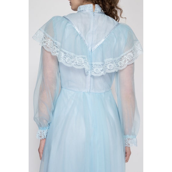 Small 70s Does Victorian Baby Blue Gown | Vintage… - image 6