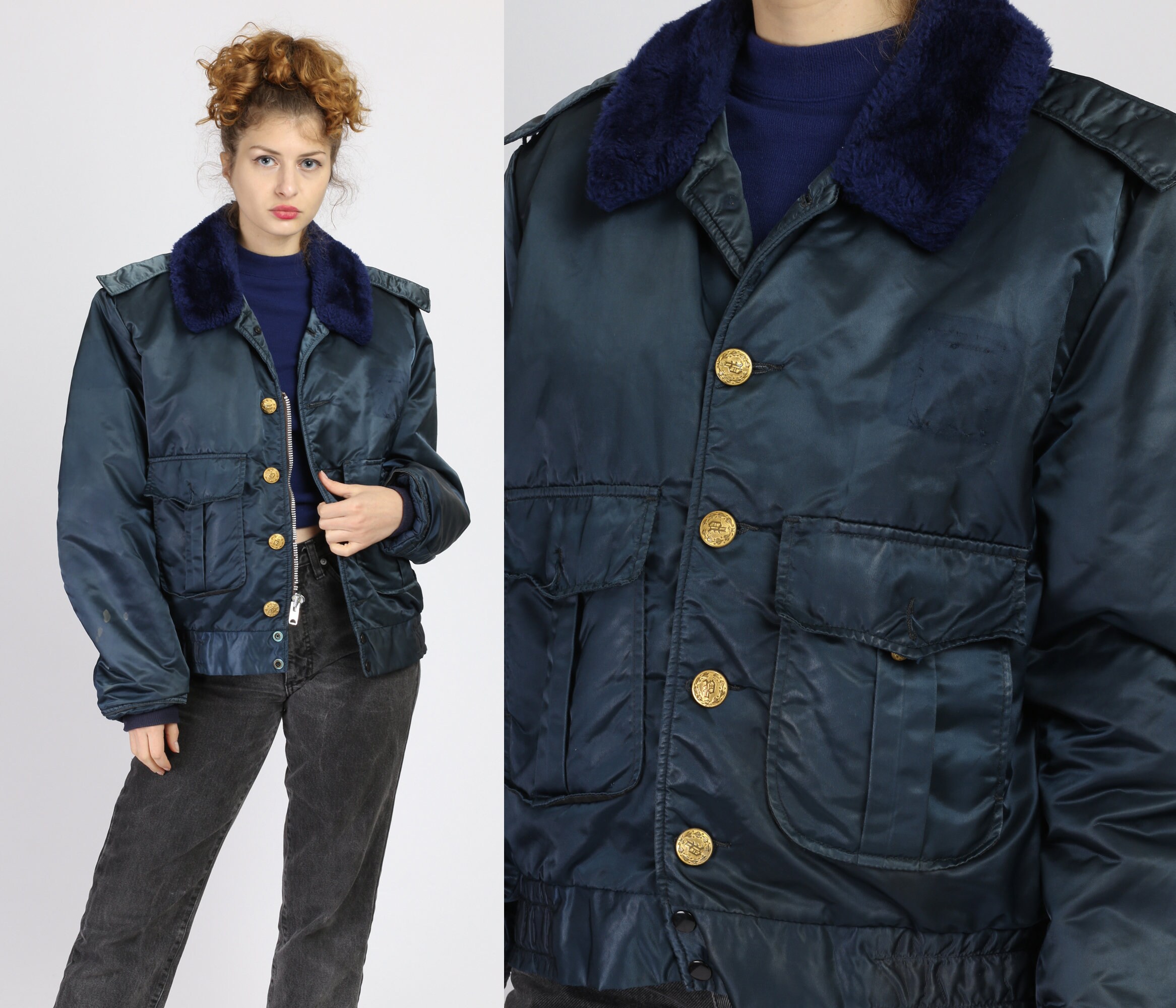 navy blue police jacket