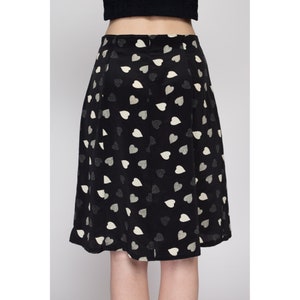 Medium 90s Black Heart Print Mini Skirt 27 Vintage High Waisted A Line ...